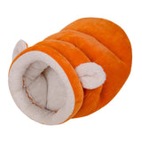 Maxbell Indoor Dog House Semienclosed Cushion Winter Warm Sleep Kennel Cats Bed Nest Orange S