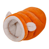 Maxbell Indoor Dog House Semienclosed Cushion Winter Warm Sleep Kennel Cats Bed Nest Orange S