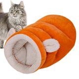 Maxbell Indoor Dog House Semienclosed Cushion Winter Warm Sleep Kennel Cats Bed Nest Orange S
