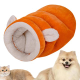 Maxbell Indoor Dog House Semienclosed Cushion Winter Warm Sleep Kennel Cats Bed Nest Orange S