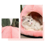 Maxbell Cute Cat Bed Semi Closed Kennel Nest Warm Winter Comfortable for Indoor 40cmx40cmx43cm