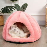 Maxbell Cute Cat Bed Semi Closed Kennel Nest Warm Winter Comfortable for Indoor 40cmx40cmx43cm