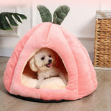 Maxbell Cute Cat Bed Semi Closed Kennel Nest Warm Winter Comfortable for Indoor 40cmx40cmx43cm