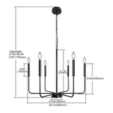 Maxbell modern Classic Candlestick Hanging Light for Living Room Entryway Black