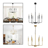 Maxbell modern Classic Candlestick Hanging Light for Living Room Entryway Black