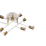 Maxbell Nordic Sputnik Chandelier E27 Base Flush Mounted Ceiling Light for Apartment 9 Heads White