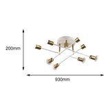 Maxbell Nordic Sputnik Chandelier E27 Base Flush Mounted Ceiling Light for Apartment 9 Heads White