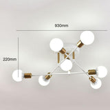 Maxbell Nordic Sputnik Chandelier E27 Base Flush Mounted Ceiling Light for Apartment 7 Heads White