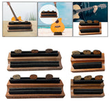 Maxbell Instrument Stand Clip Guitar Player Accessory Organizer Wooden for Guitarist Long light wood