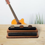 Maxbell Instrument Stand Clip Guitar Player Accessory Organizer Wooden for Guitarist Long dark wood