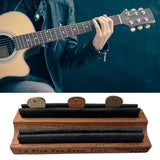 Maxbell Instrument Stand Clip Guitar Player Accessory Organizer Wooden for Guitarist Long dark wood