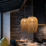 Maxbell Bamboo Pendant Light Lamp Shade Hanging Chandelier for Hotel Restaurant Bar