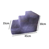 Maxbell Cat Pet Ramp Ladder Washable Dog 3 Steps Ladder for Climbing up Dogs Violet