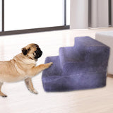 Maxbell Cat Pet Ramp Ladder Washable Dog 3 Steps Ladder for Climbing up Dogs Violet