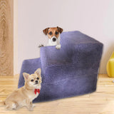 Maxbell Cat Pet Ramp Ladder Washable Dog 3 Steps Ladder for Climbing up Dogs Violet
