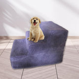 Maxbell Cat Pet Ramp Ladder Washable Dog 3 Steps Ladder for Climbing up Dogs Violet