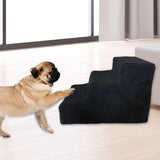 Maxbell Cat Pet Ramp Ladder Washable Dog 3 Steps Ladder for Climbing up Dogs Black
