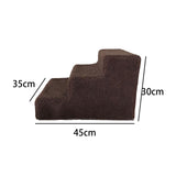 Maxbell Cat Pet Ramp Ladder Washable Dog 3 Steps Ladder for Climbing up Dogs Coffee