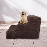 Maxbell Cat Pet Ramp Ladder Washable Dog 3 Steps Ladder for Climbing up Dogs Coffee