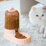 Maxbell Automatic Pet Feeder Food Bowls Food Dispenser Kitten Waterer Bunny Dish Pink Food