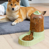 Maxbell Automatic Pet Feeder Food Bowls Food Dispenser Kitten Waterer Bunny Dish Green Food