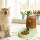 Maxbell Automatic Pet Feeder Food Bowls Food Dispenser Kitten Waterer Bunny Dish Green Food