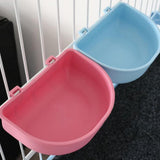 Maxbell Portable Pet Bowl Kennel Hanging Puppy Food Waterer Feeder Cat Dishes Reusable Blue