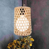 Maxbell Bamboo Handwoven Lamp Shade Ceiling Pendant Light Cover for Office Bedroom 18cmx6cm