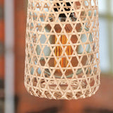 Maxbell Bamboo Handwoven Lamp Shade Ceiling Pendant Light Cover for Office Bedroom 18cmx6cm
