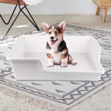 Maxbell Pet Dog Toilet Puppy Training Potty Tray Removable Anti Splashing Indoor White