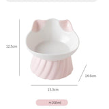 Maxbell Cat Bowl Tilted Dispenser Anti Slip Raised Cat Dishes for Travel Puppy Pink