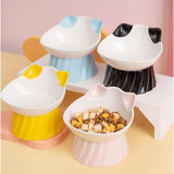 Maxbell Cat Bowl Tilted Dispenser Anti Slip Raised Cat Dishes for Travel Puppy Pink