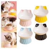 Maxbell Cat Bowl Tilted Dispenser Anti Slip Raised Cat Dishes for Travel Puppy Pink