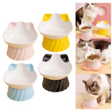 Maxbell Cat Bowl Tilted Dispenser Anti Slip Raised Cat Dishes for Travel Puppy Pink