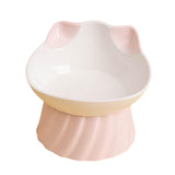 Maxbell Cat Bowl Tilted Dispenser Anti Slip Raised Cat Dishes for Travel Puppy Pink