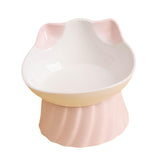 Maxbell Cat Bowl Tilted Dispenser Anti Slip Raised Cat Dishes for Travel Puppy Pink