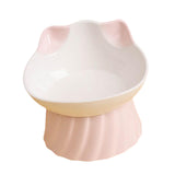 Maxbell Cat Bowl Tilted Dispenser Anti Slip Raised Cat Dishes for Travel Puppy Pink