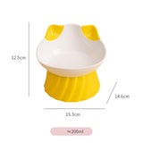 Maxbell Cat Bowl Tilted Dispenser Anti Slip Raised Cat Dishes for Travel Puppy Yellow