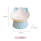 Maxbell Cat Bowl Tilted Dispenser Anti Slip Raised Cat Dishes for Travel Puppy Blue