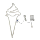 Maxbell Ice Cream Neon Sign Lights 8 Light Modes Wall Hanging Decor Outdoor White Pink