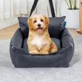 Maxbell Pet Booster Seat Travel Carrier with Seat Belt and Leash Kitten Dog Car Seat Black