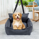 Maxbell Pet Booster Seat Travel Carrier with Seat Belt and Leash Kitten Dog Car Seat Black
