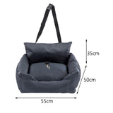 Maxbell Pet Booster Seat Travel Carrier with Seat Belt and Leash Kitten Dog Car Seat Black