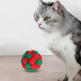 Maxbell Cat Toy Balls with Bells Soft Indoor Cats Kitty Kitten Interactive Cat Toys Red Green