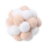 Maxbell Cat Toy Balls with Bells Soft Indoor Cats Kitty Kitten Interactive Cat Toys White Light Brown