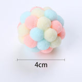 Maxbell Cat Toy Balls with Bells Soft Indoor Cats Kitty Kitten Interactive Cat Toys Pink Yellow Blue