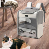 Maxbell Portable Cat Carrier Backpack Travel Bag Carrying Bag Outdoor for Puppy Gray