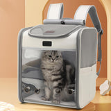 Maxbell Portable Cat Carrier Backpack Travel Bag Carrying Bag Outdoor for Puppy Gray