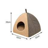 Maxbell Cave House Semi Enclosed Warm Nest with Washable Cushioned Pillow Cat Beds 32cmx32cmx35cm