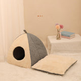 Maxbell Cave House Semi Enclosed Warm Nest with Washable Cushioned Pillow Cat Beds 32cmx32cmx35cm